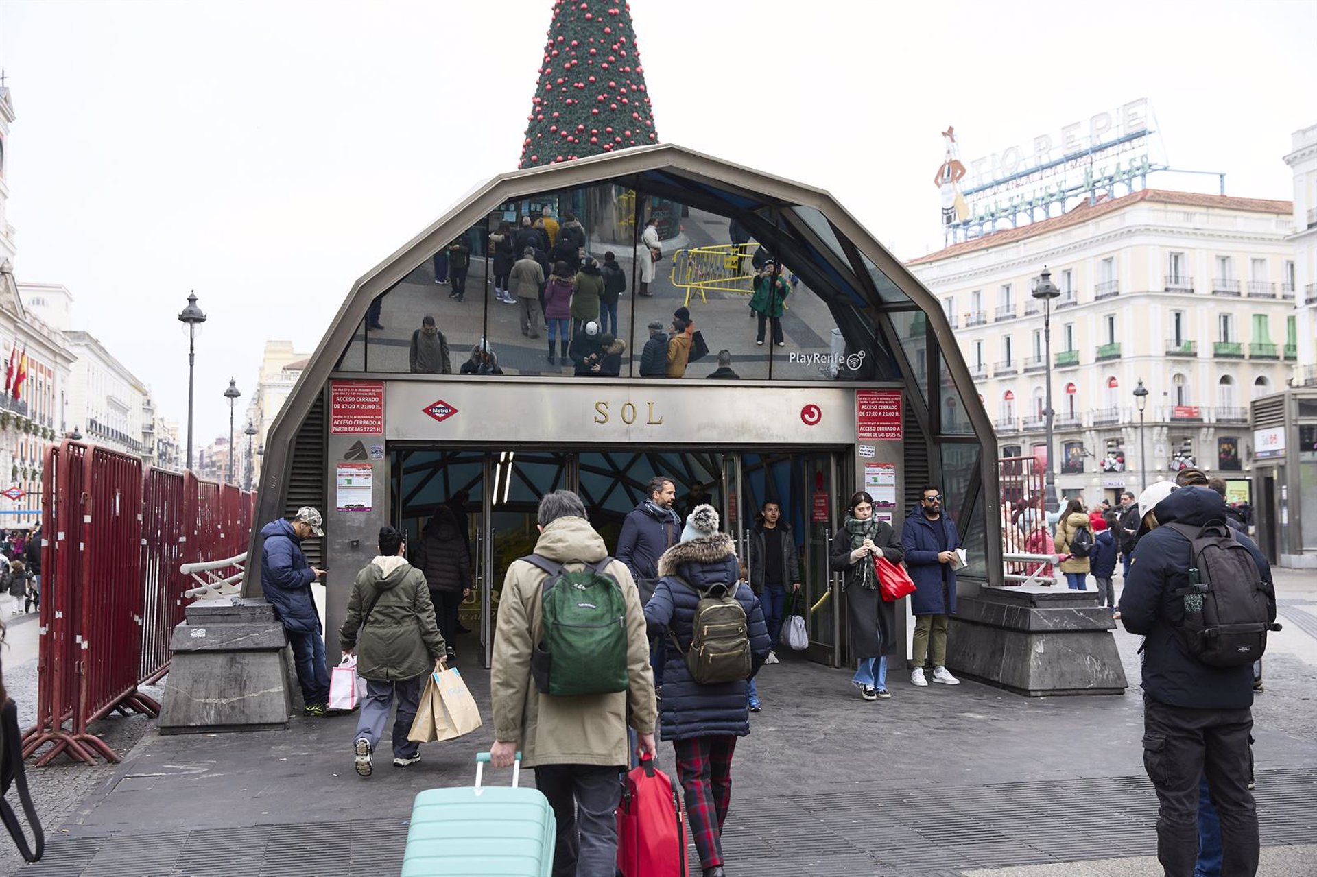 La estación de Metro y Cercanías de Sol cierra este viernes desde las 17.30 horas
