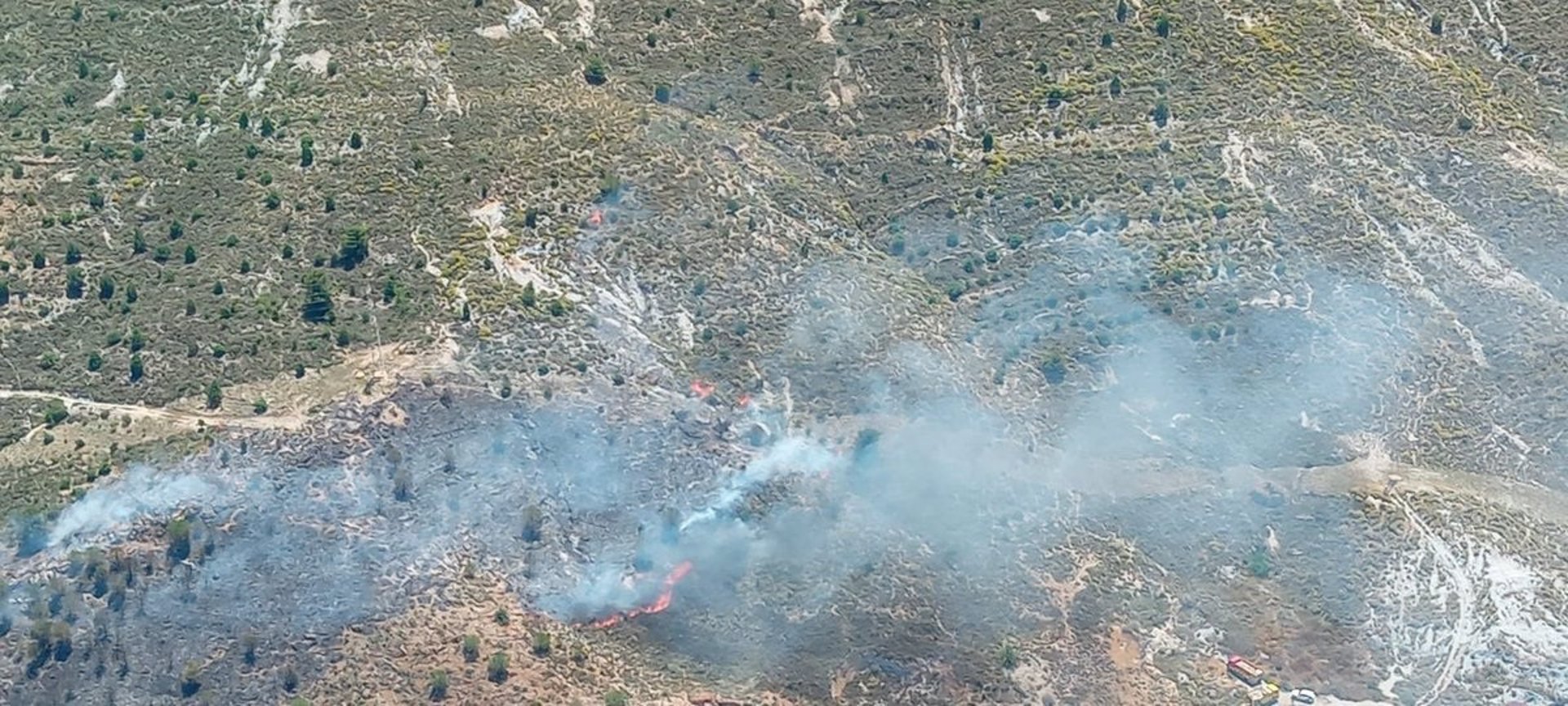 Extinguido el incendio forestal que se inició en Berja por el siniestro de un turismo
