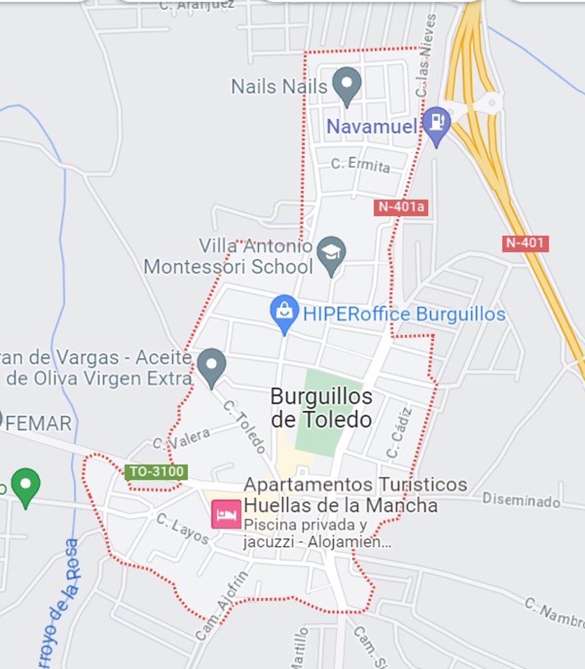 Dos personas mueren y tres más resultan heridas tras la salida de vía de un turismo en Burguillos de Toledo