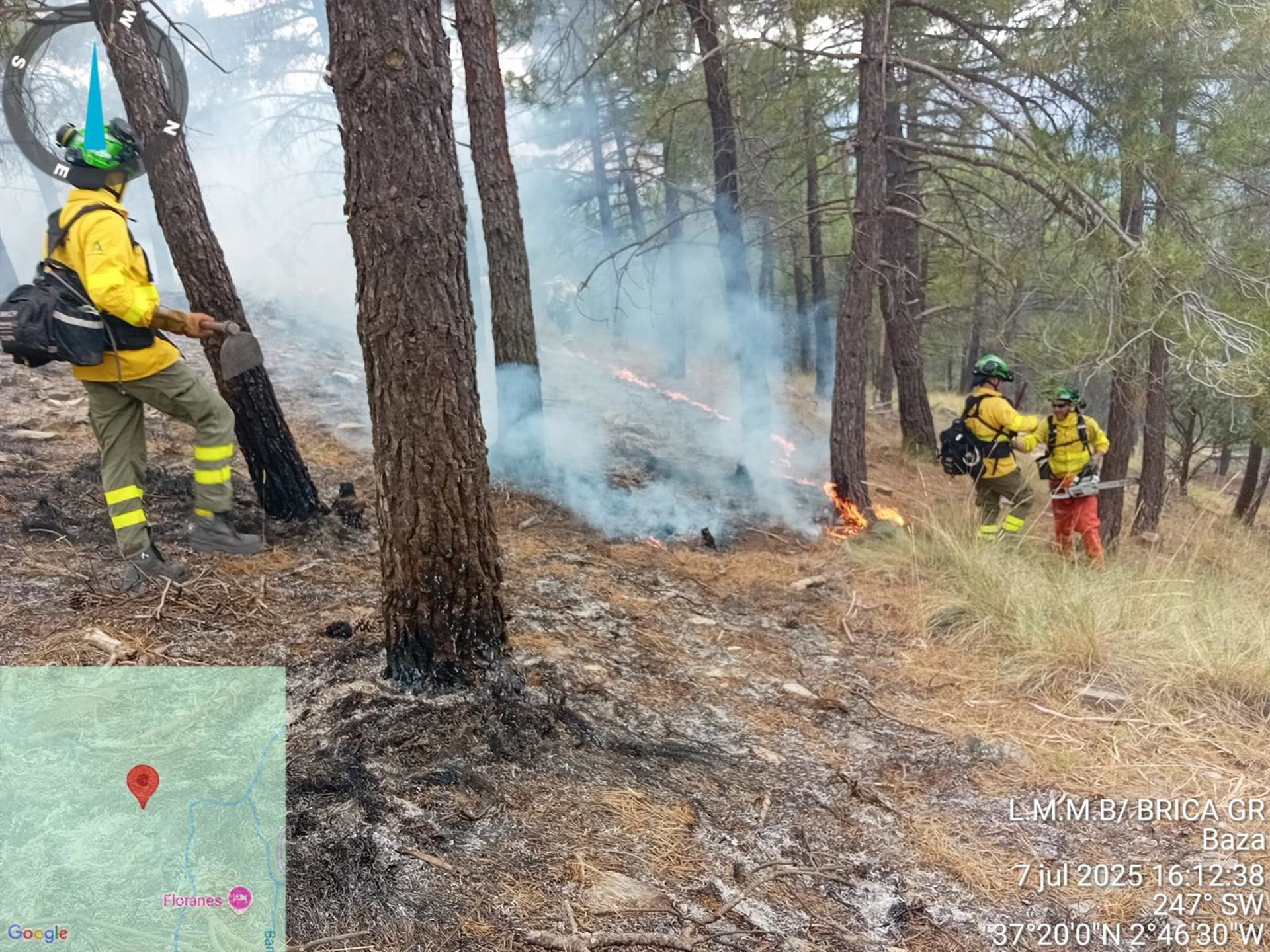 Controlado el incendio forestal en un paraje de Baza
