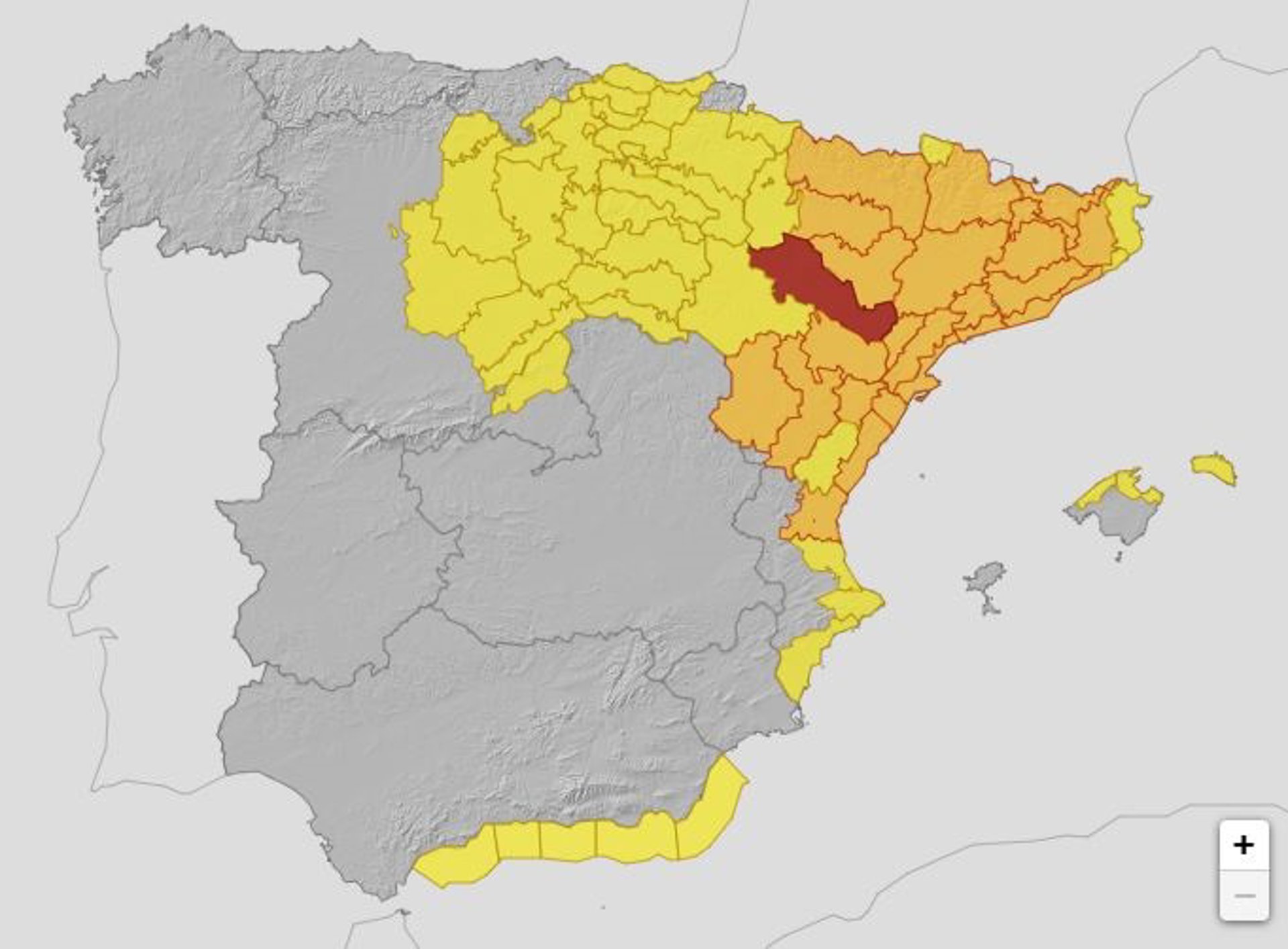 Aemet activa el nivel rojo en la Ribera del Ebro y Aragón pide evitar desplazamientos y estar en bajos o sótanos