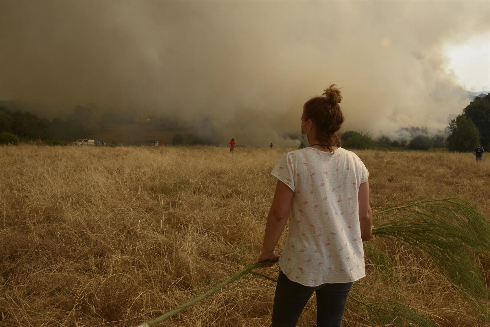 Los fuegos de Ourense mantienen una mala calidad de aire y sus efectos, humo y ceniza, llegan a otras provincias