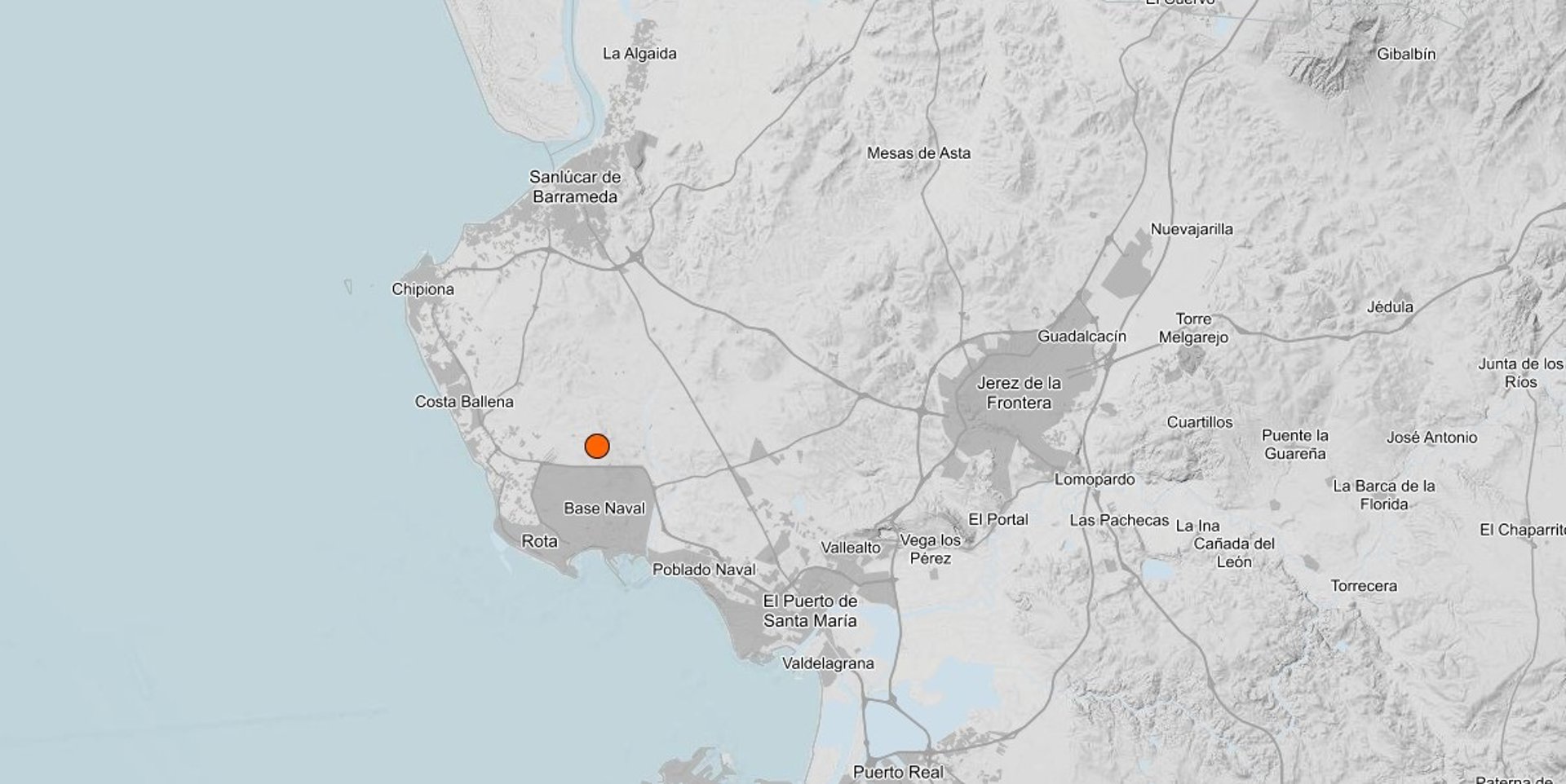 Registrado un terremoto de magnitud 3,4 en Rota en la noche de este viernes sin daños ni heridos
