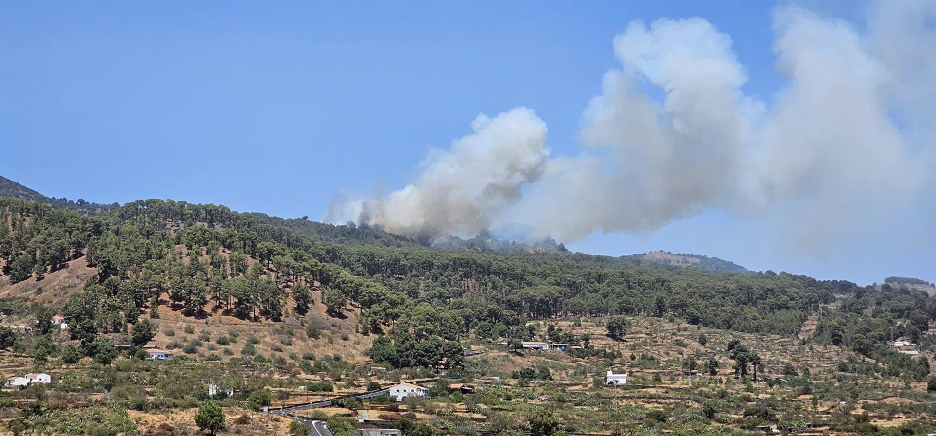 Reabierto el tramo de vía cortado por el incendio declarado hoy en el Pinar (El Hierro)