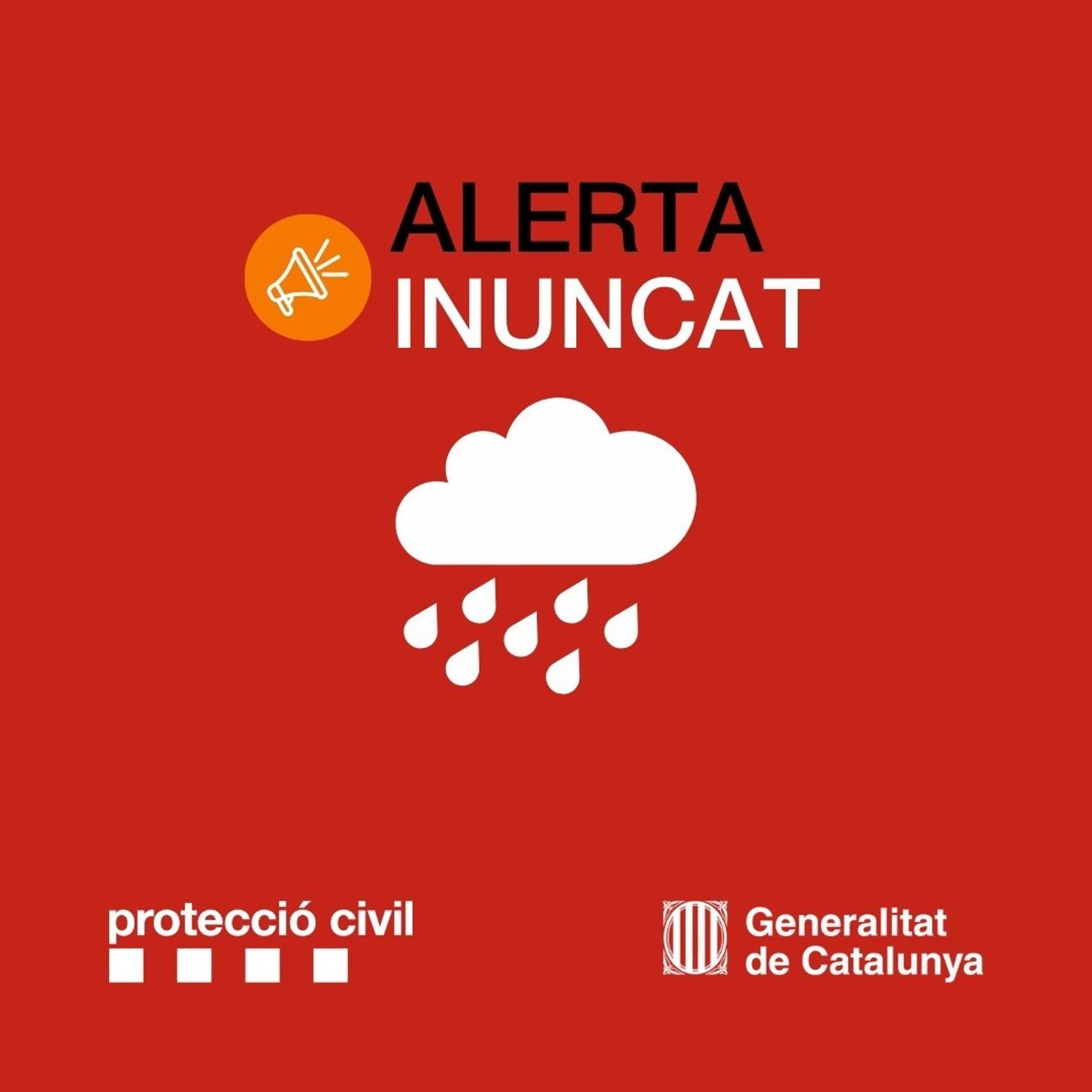 Cataluña activa la alerta del plan Inuncat por la previsión de lluvias muy intensas este domingo