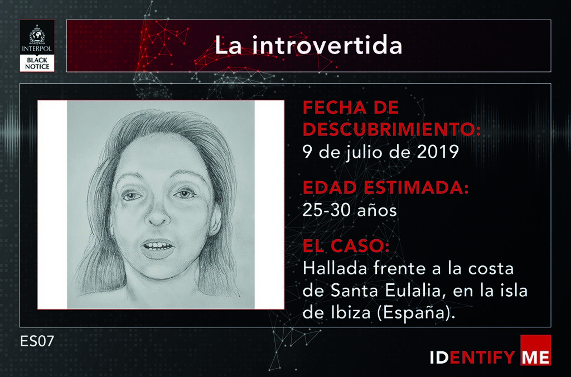 La Interpol pide ayuda para identificar a una mujer hallada muerta en 2019 en Ibiza