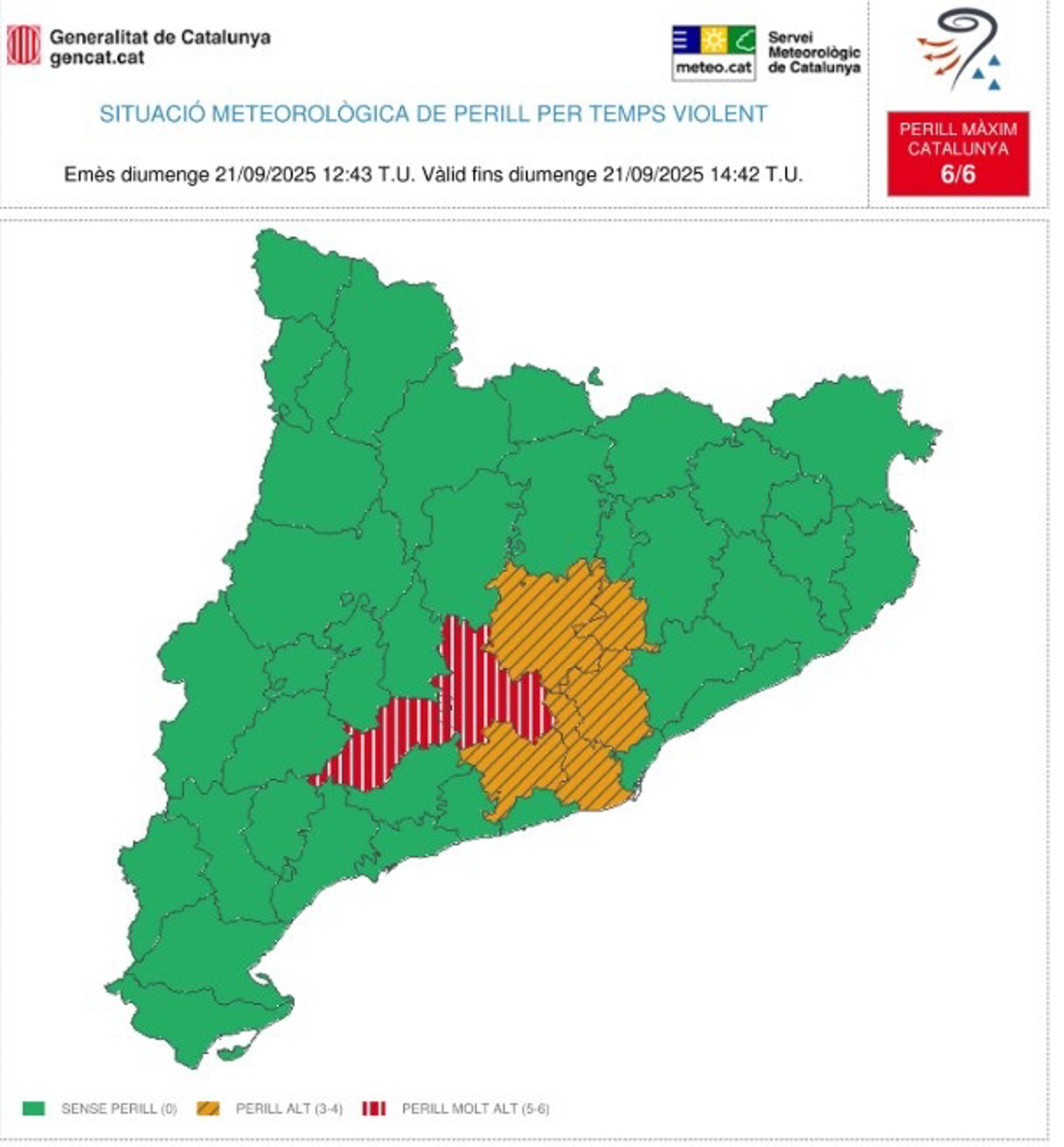 Meteocat emite un aviso por tiempo violento en 7 comarcas de Barcelona y Tarragona