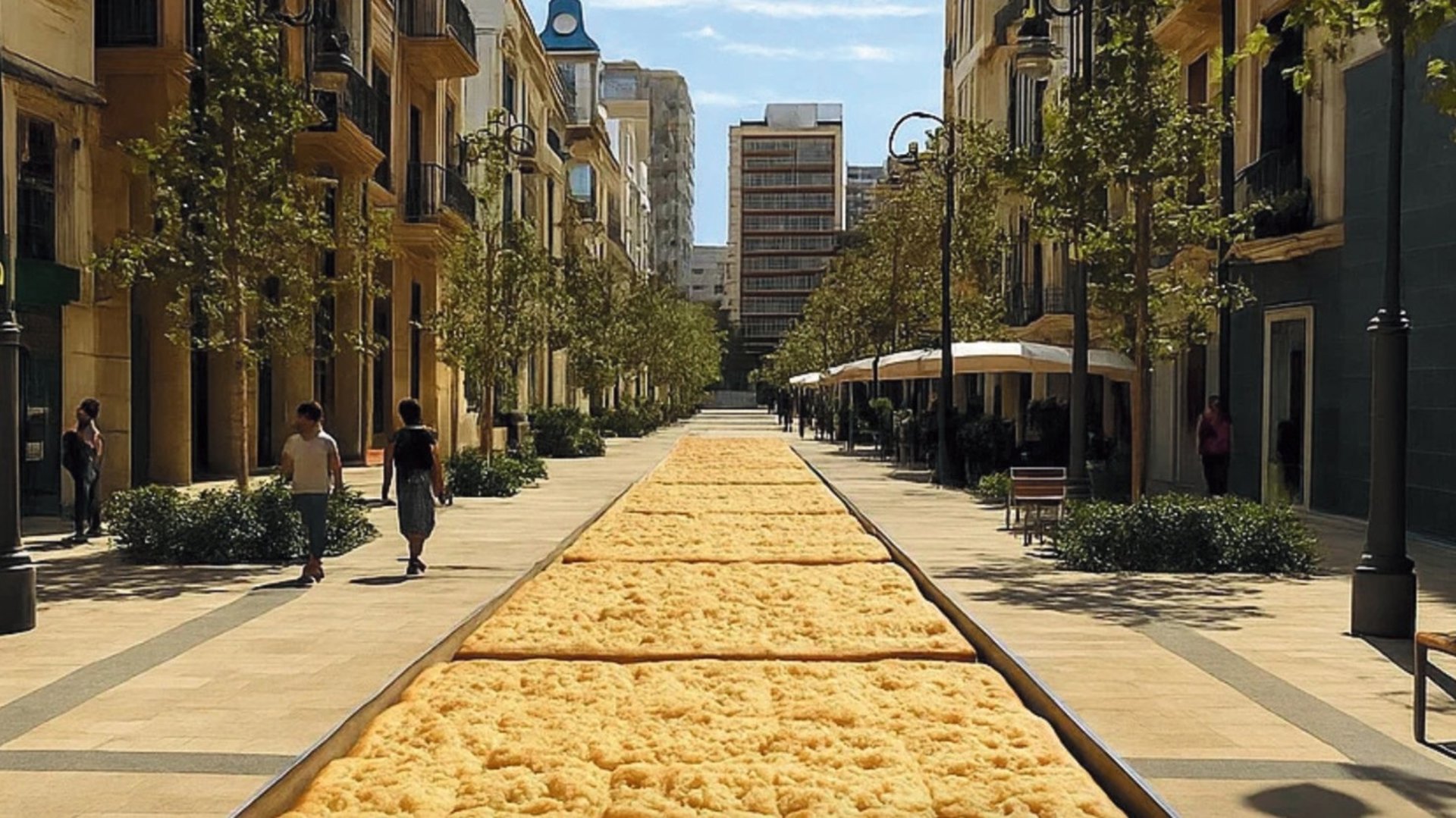 Una veintena de obradores y panaderías elaboran la coca de mollitas «de récord» con 9.000 porciones