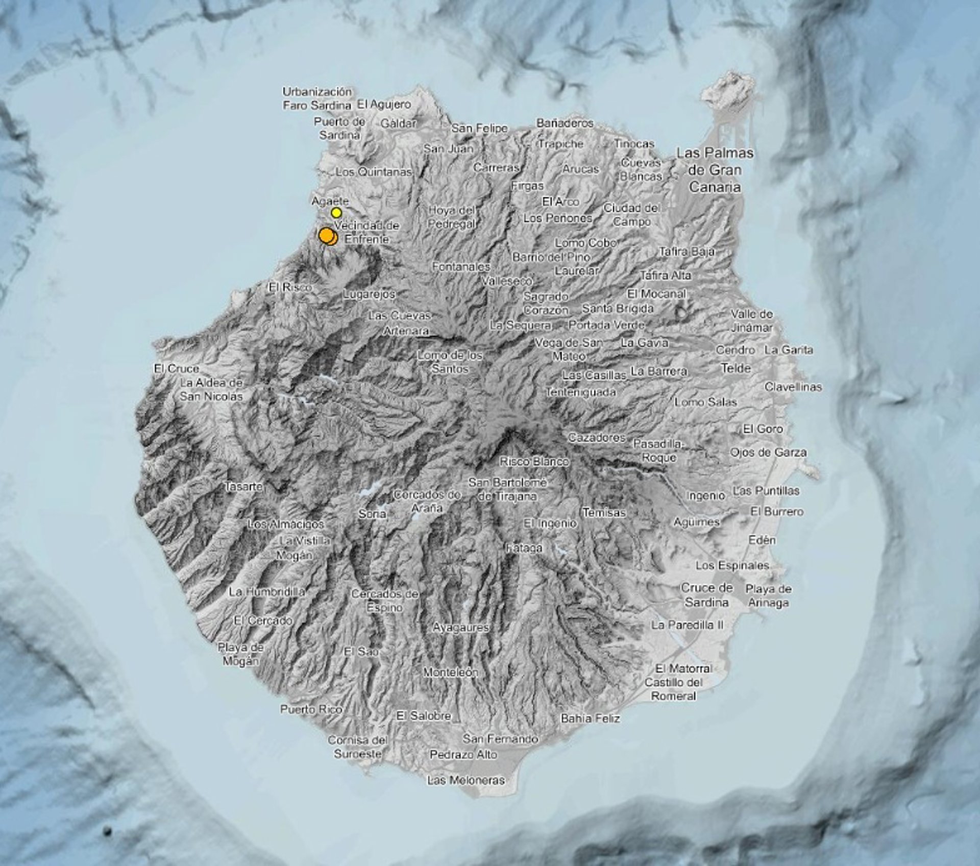 Agaete (Gran Canaria) registra en las últimas horas tres terremotos, el mayor de magnitud 2.9, sentidos por la población