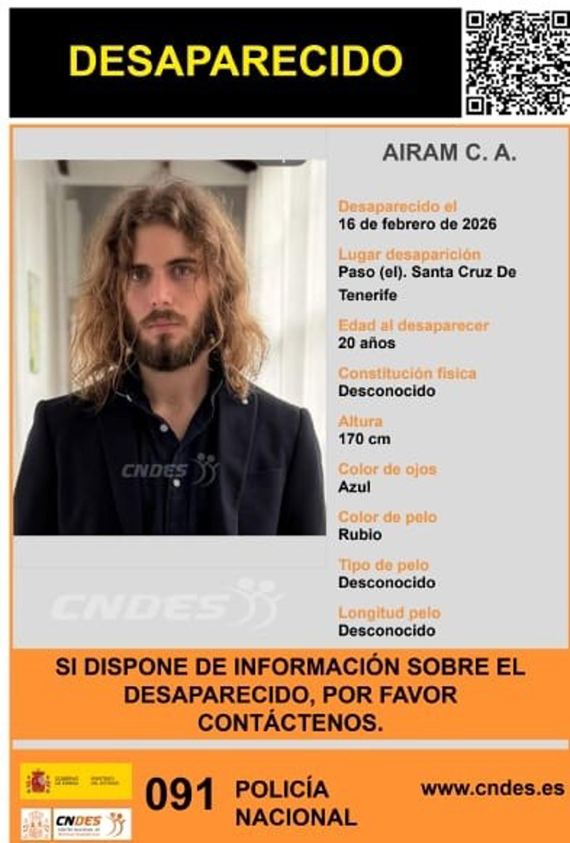 La madre de Airam, el joven con autismo que se busca en La Palma, dice que está con «miedo, muy cansado y escondido»