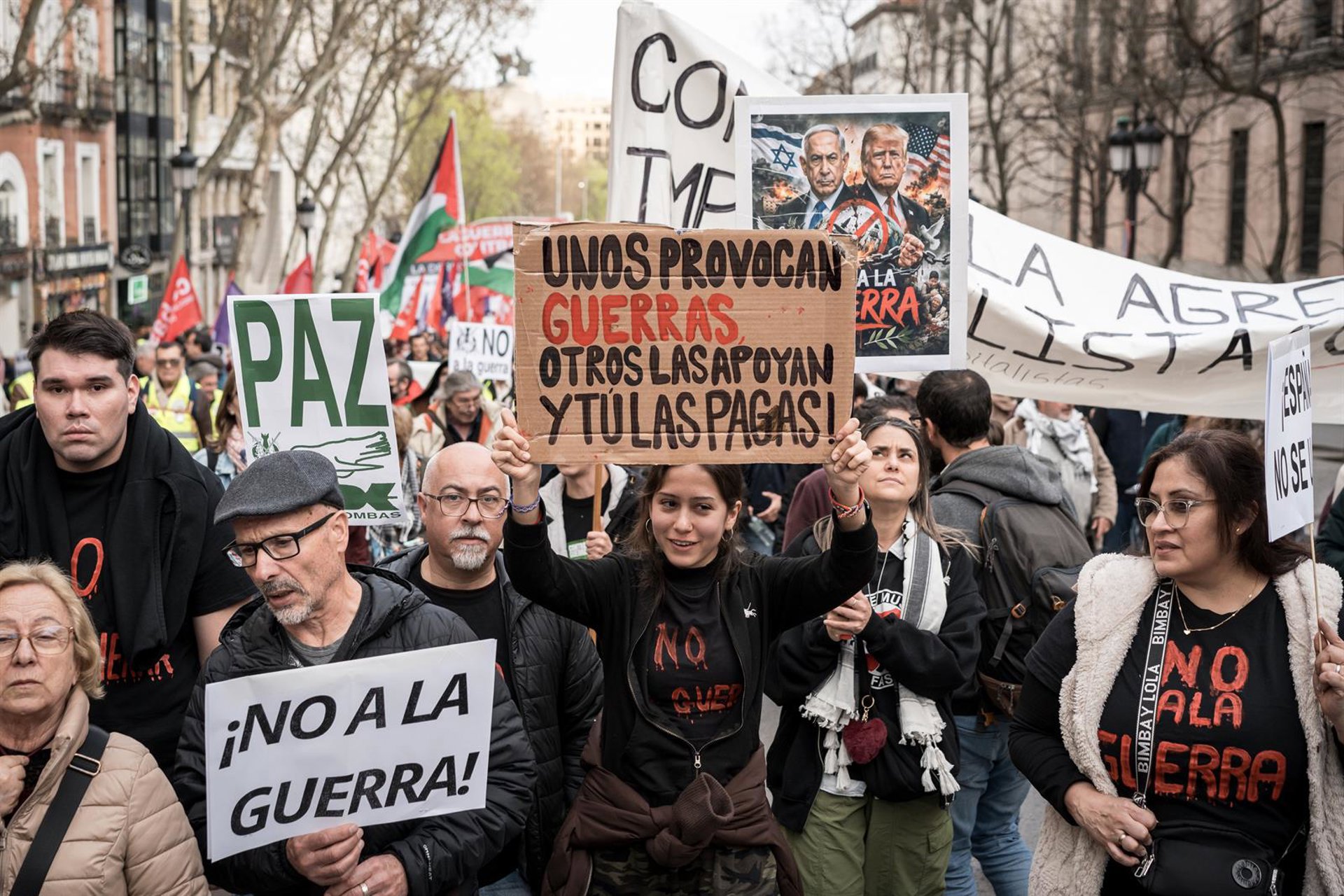 Cientos de personas reivindican el «no a la guerra» en Madrid y exigen el fin «de la escalada de destrucción» en Irán
