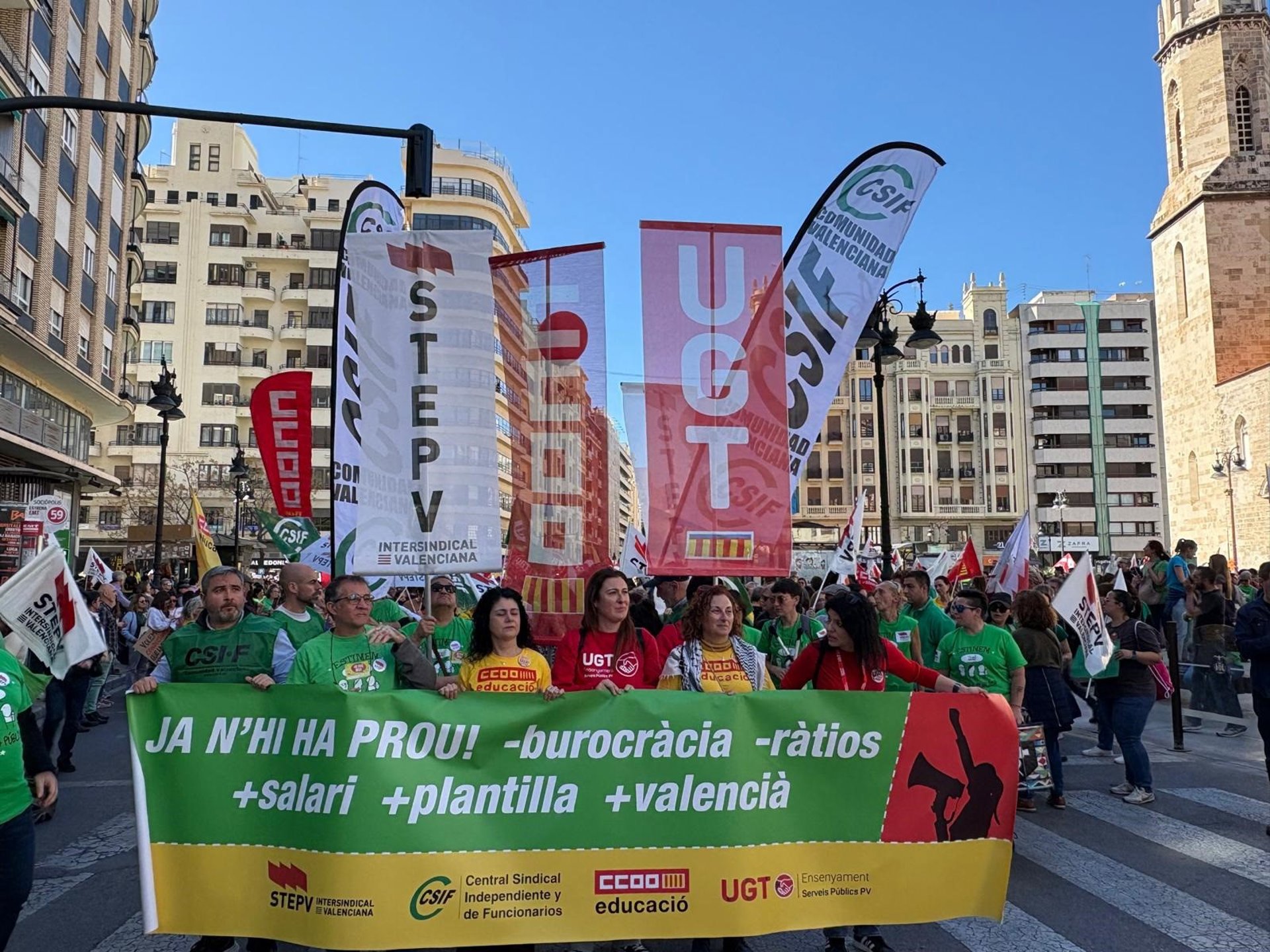 Docentes en huelga advierten que si Educación no negocia mejoras, «en mayo el curso se acaba» en la Comunitat Valenciana