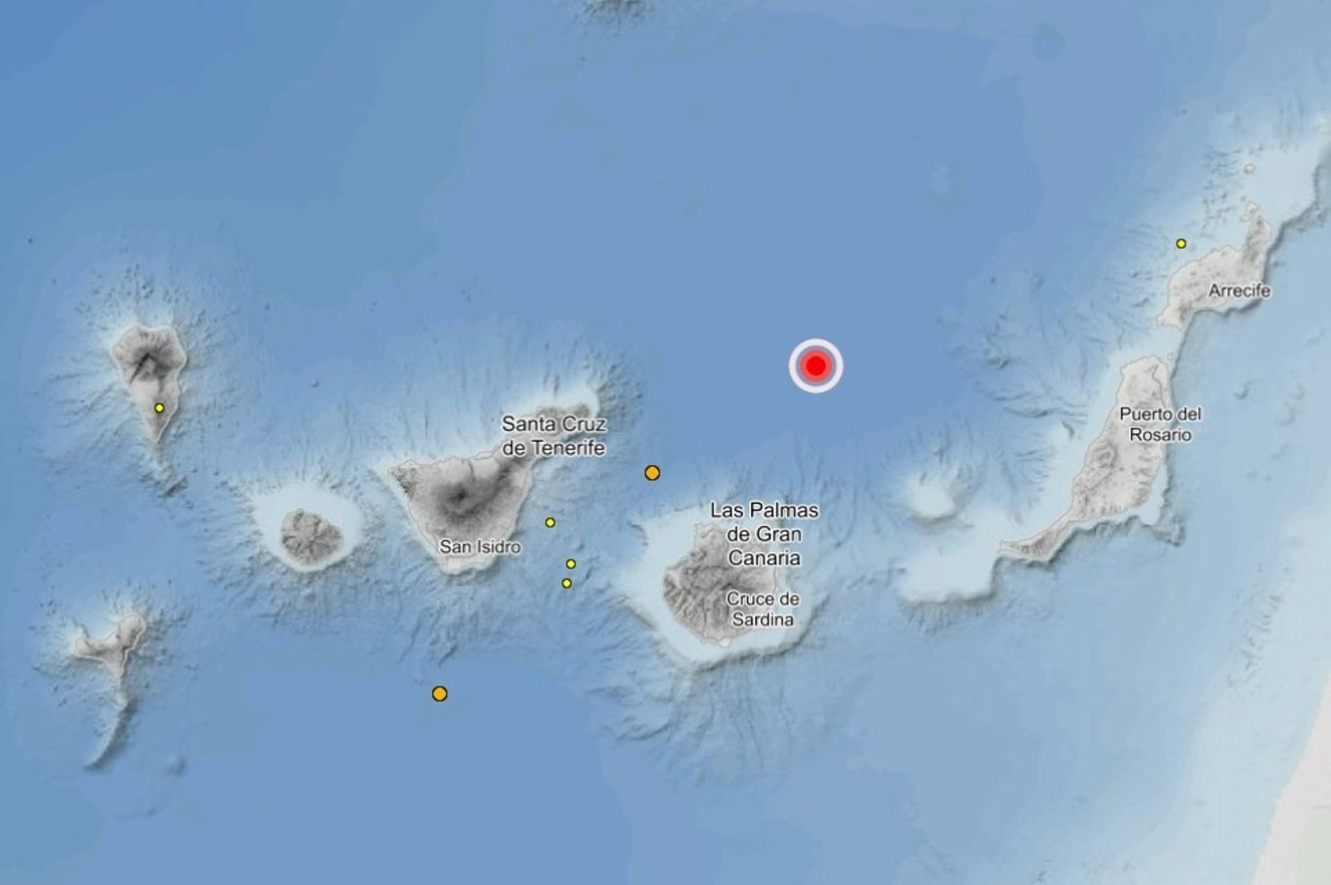 El terremoto de magnitud 4.8 registrado a 60 kilómetros de Gran Canaria es el mayor del archipiélago en cinco años
