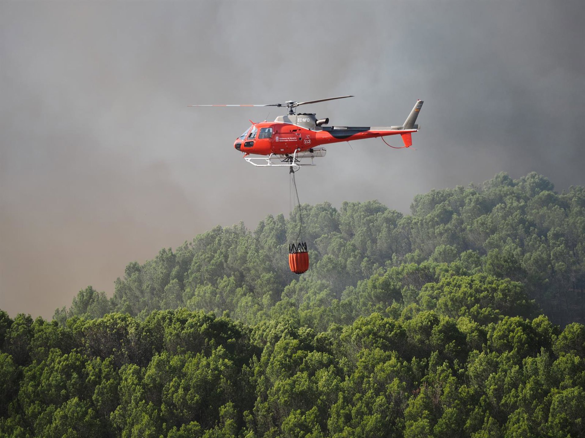 Declarado un incendio en Almonte que moviliza a un helicóptero y a dos aviones de carga en tierra