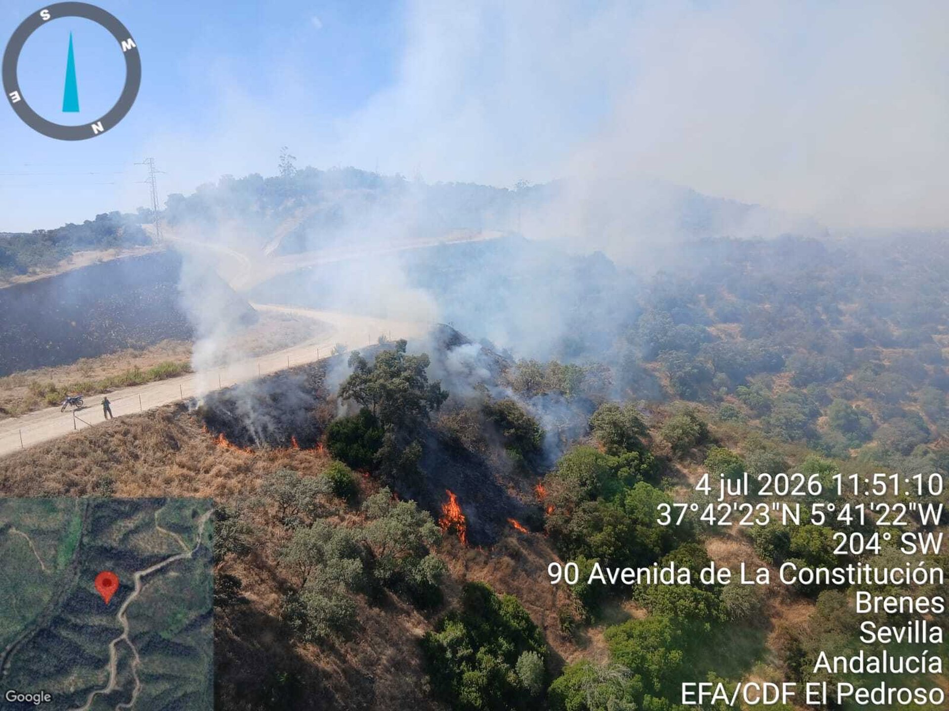 El Infoca da por extinguido el incendio forestal declarado en Villanueva del Río y Minas