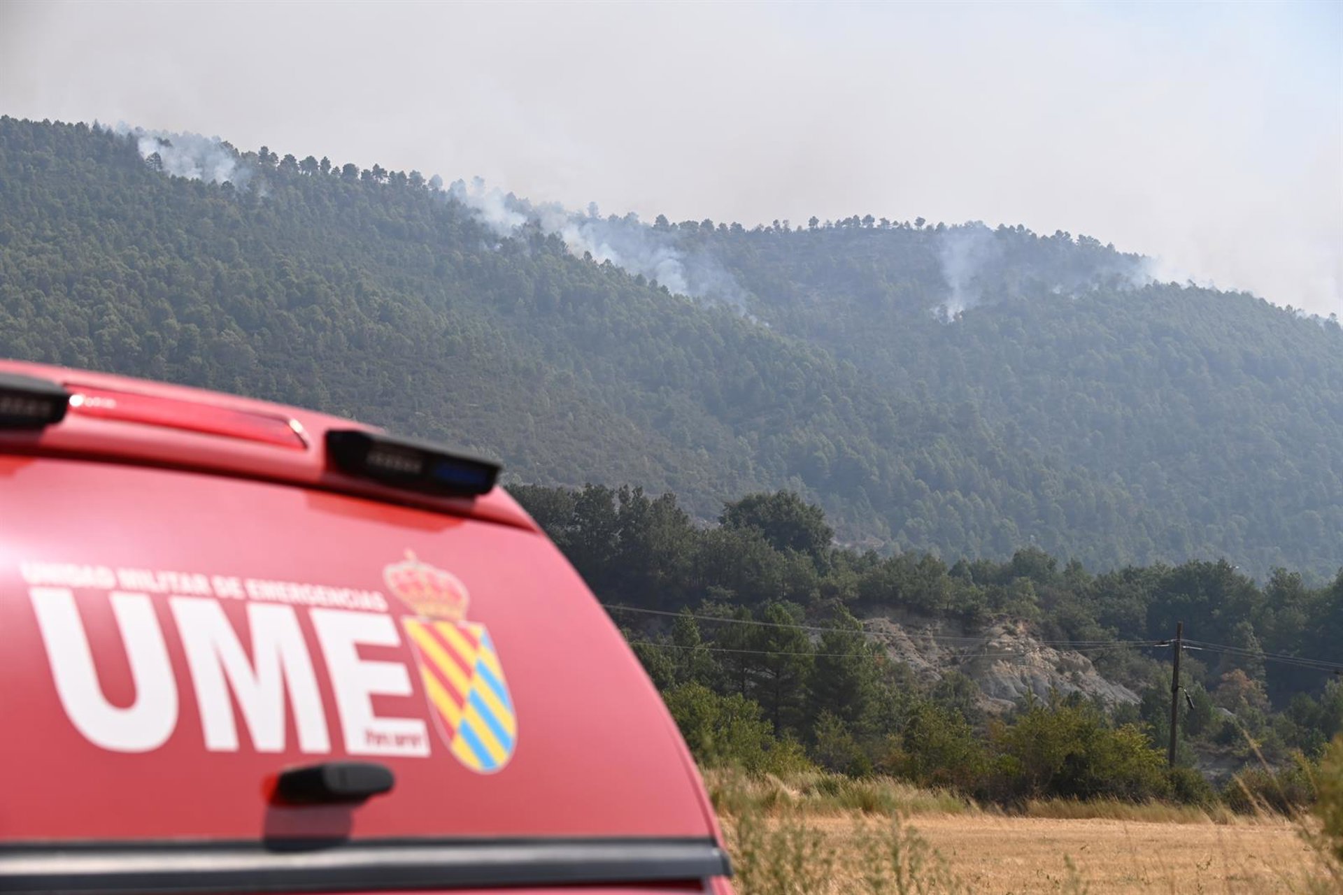 Muere un militar de la UME en un accidente de tráfico durante la extinción del incendio de Riglos (Huesca)